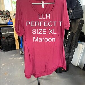 LuLaRoe Burgundy Short Sleeve Tee